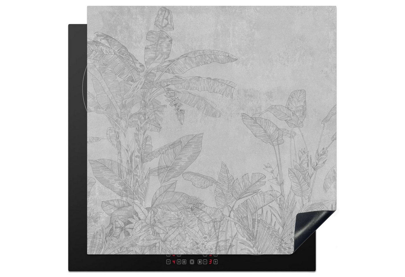 MuchoWow Herd-Abdeckplatte Beton - Muster - Grau, Vinyl, (1 tlg), Cerankochfeld Abdeckung, Herd Abdeckplatten Vinyl, 58x59 cm Bild 5