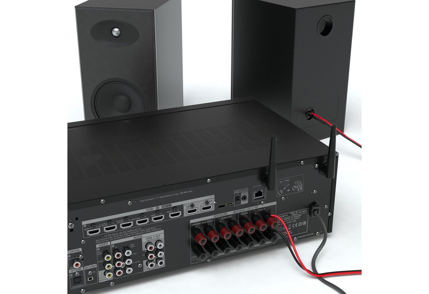 JAMEGA Lautsprecherkabel Boxenkabel Boxen Lautsprecher Hifi Audio Kabel Auto Audio-Kabel, (1000 cm)