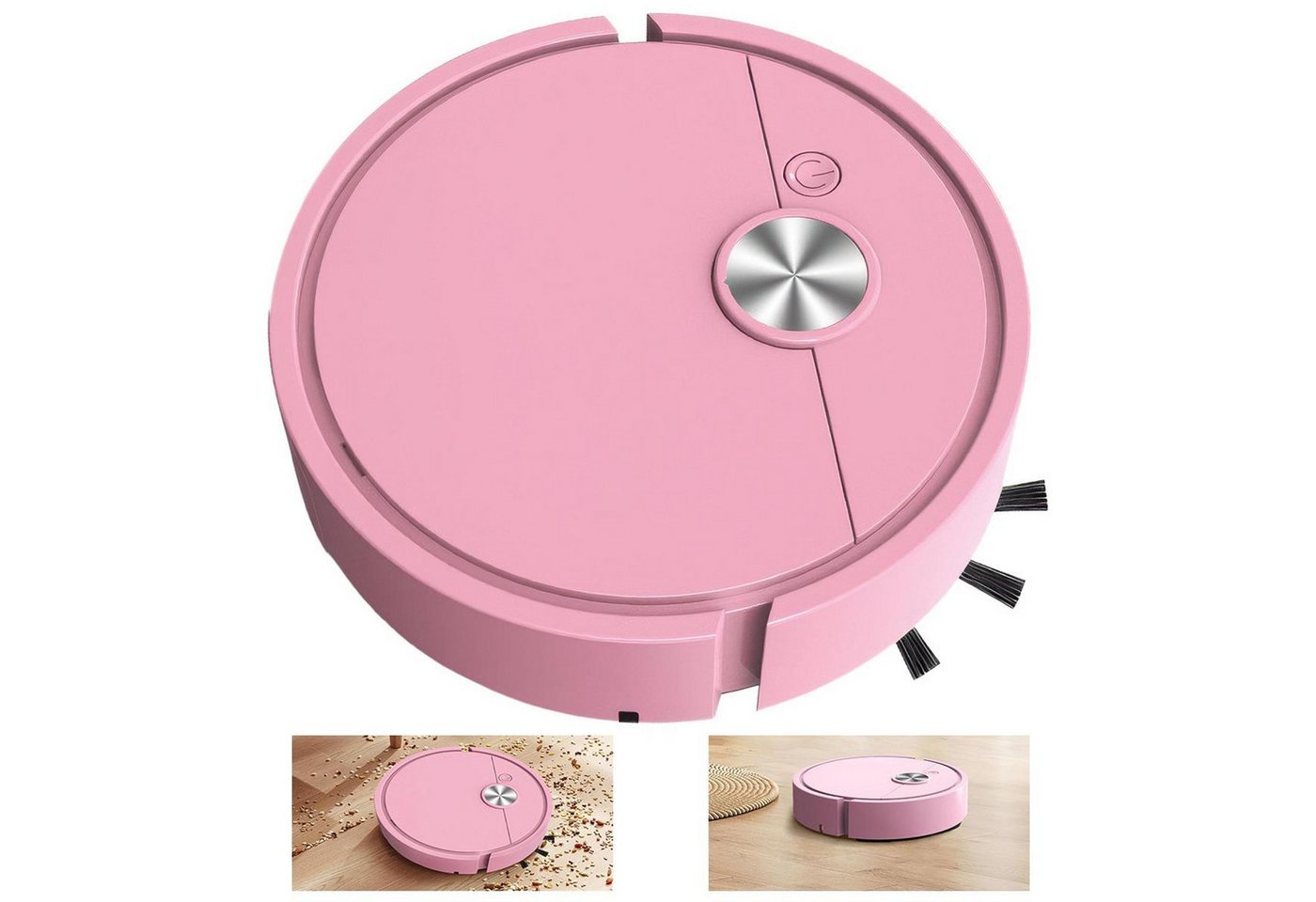 FELIXLEO Saugroboter Zubehör-Set Kleiner Saugroboter pink 3 in 1 40 Min Laufzeit USB leise, (1-tlg) Bild 5