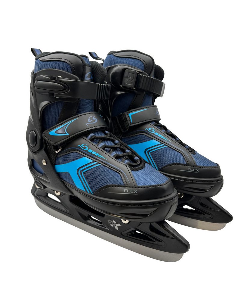 Cox Swain Schlittschuhe POLAR – größenverstellbar, Softboot – Blue – S (33-36), Verstellbare Schlittschuhe mit Edelstahlkufen