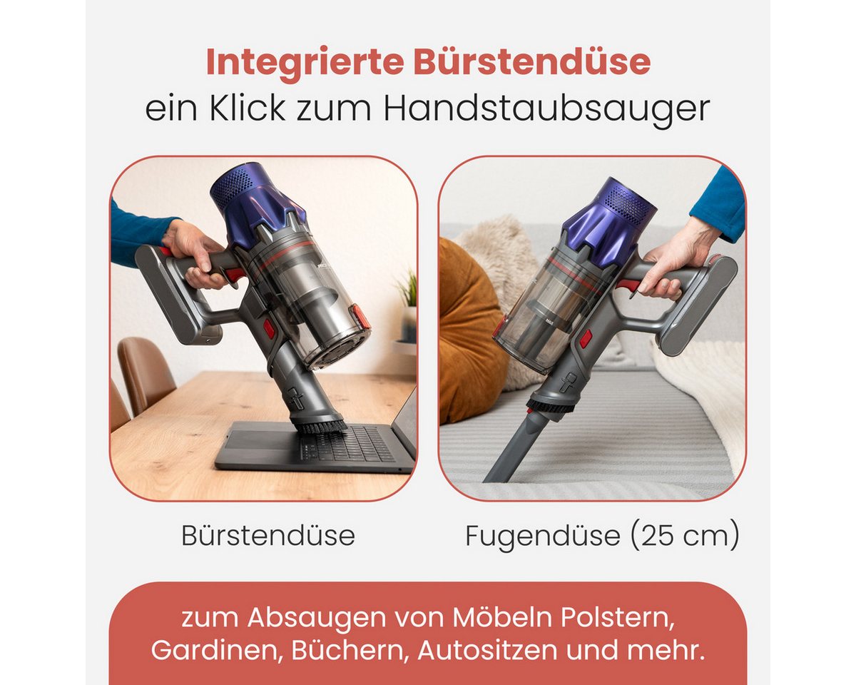 ProfiCare Akku-Bodenstaubsauger PC-BS 3148 A, Akku Staubsauger kabellos, beutellos, 22,2V Akku Bild 3