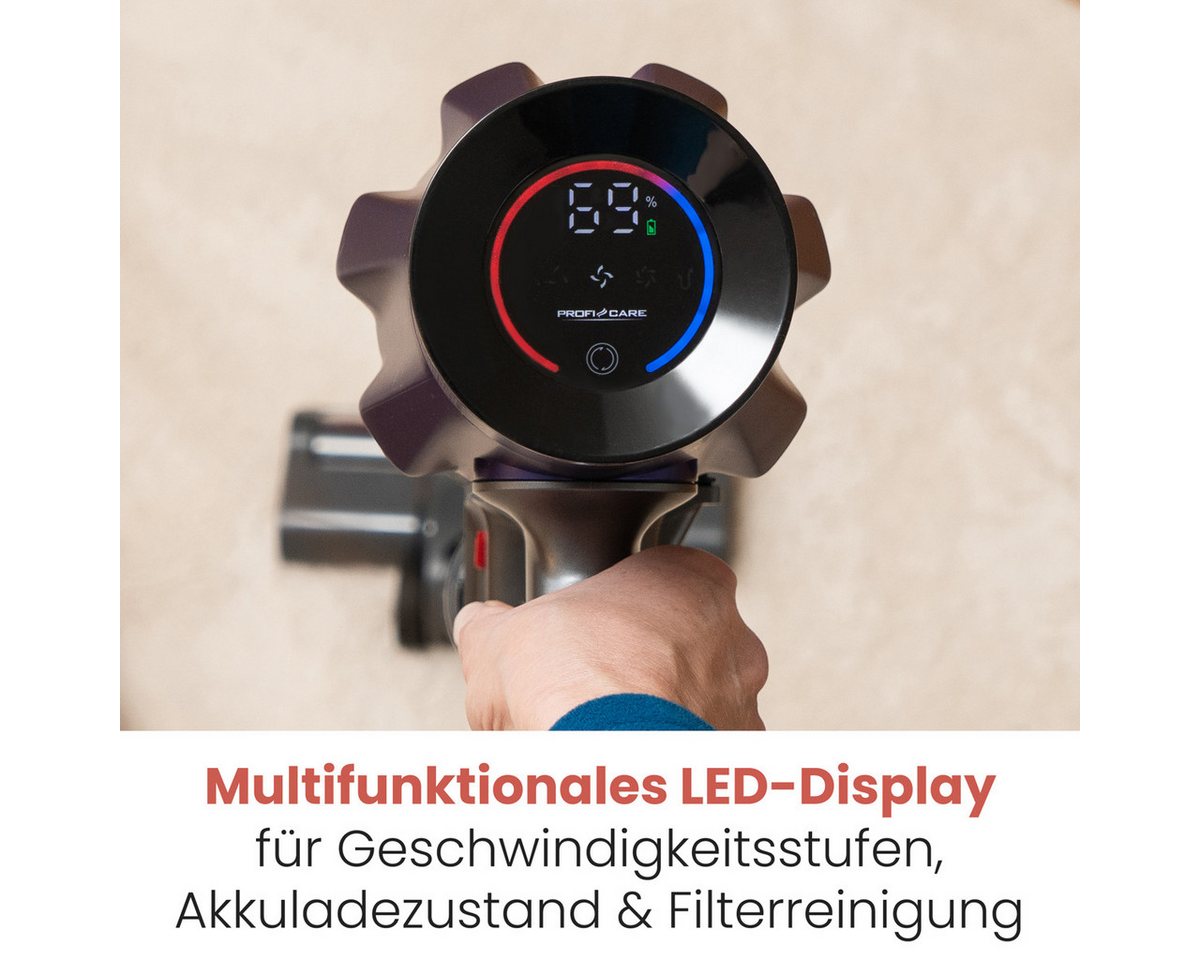 ProfiCare Akku-Bodenstaubsauger PC-BS 3148 A, Akku Staubsauger kabellos, beutellos, 22,2V Akku Bild 4