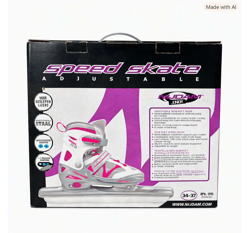 Looping-Lu Schlittschuhe Schnelllaufschlittschuhe verstellbar 34-37 Semi-Soft Kinder