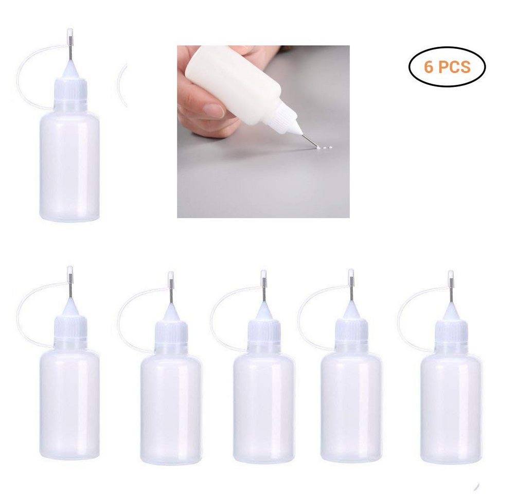 FELIXLEO Feldflasche Nadelflasche 6 Stück 30ml Applikatorflaschen für Kleber Handwerk