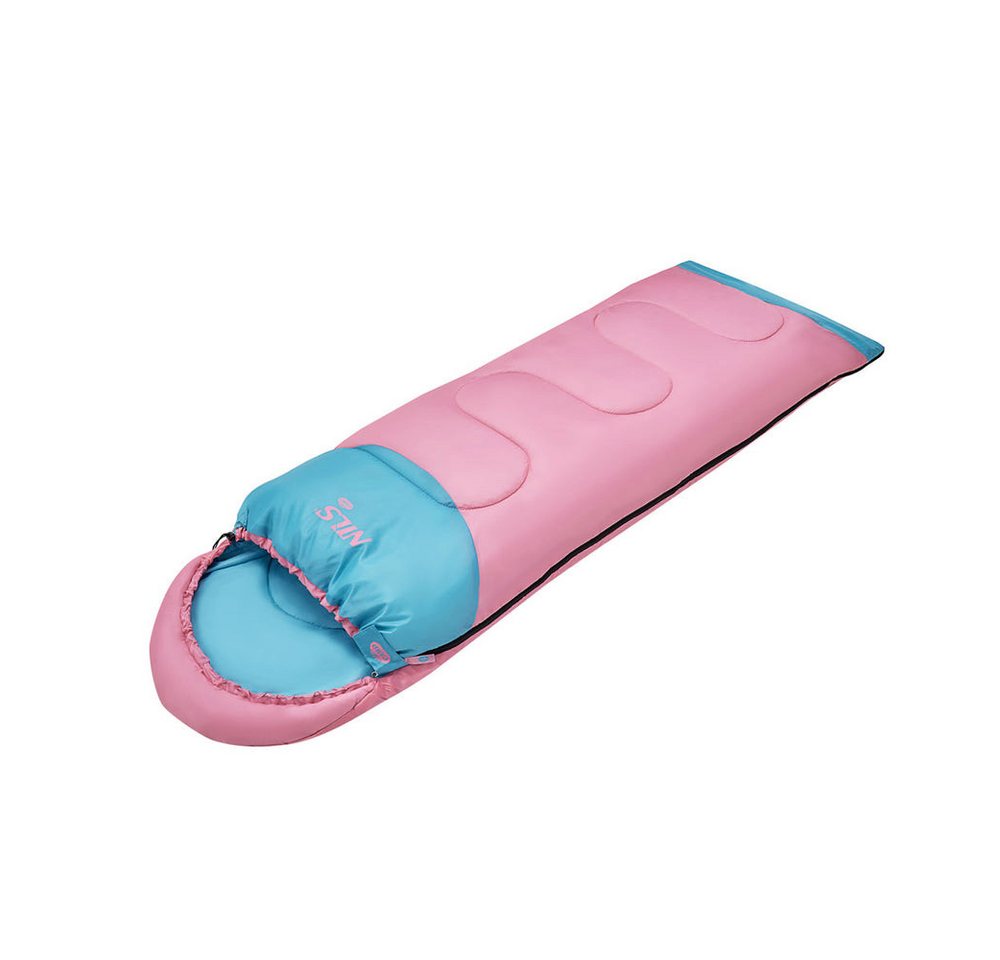 NILS CAMP Schlafsack Deckenschlafsack Campingschlafsack Kinder (Spar-Set, 1 tlg., 150+30 x 60 cm warm), als Decke nutzbar, doppelter Reißverschluss, Kapuze, Innentasche Bild 2