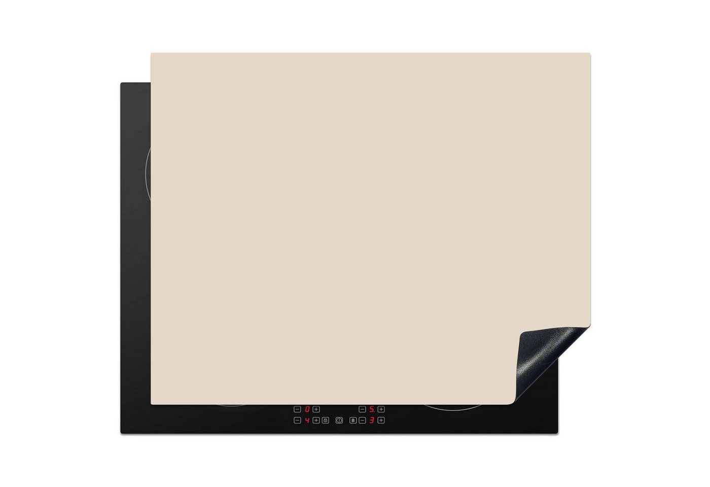MuchoWow Herd-Abdeckplatte Beige - Unifarben, Vinyl, (1 tlg), Abdeckung Induktionskochfeld Schutzmatte, Küche Deko, 65x52 cm Bild 2