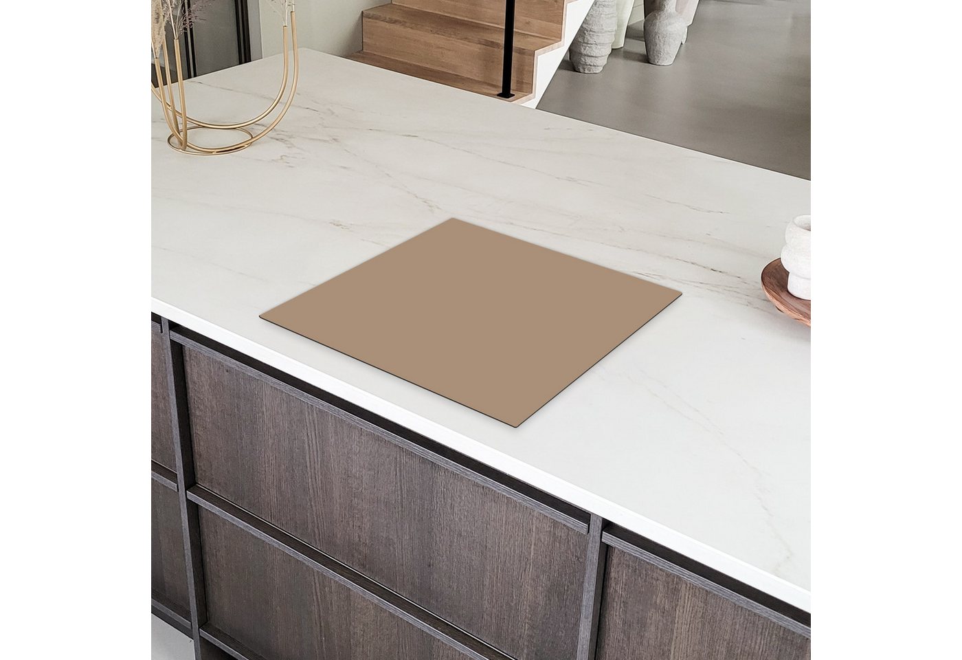 MuchoWow Herd-Abdeckplatte Bäckereibraun - Interieur - Erdfarben, Vinyl, (1 tlg), Cerankochfeld Abdeckung, Herd Abdeckplatten Vinyl, 58.3x51.3 cm
