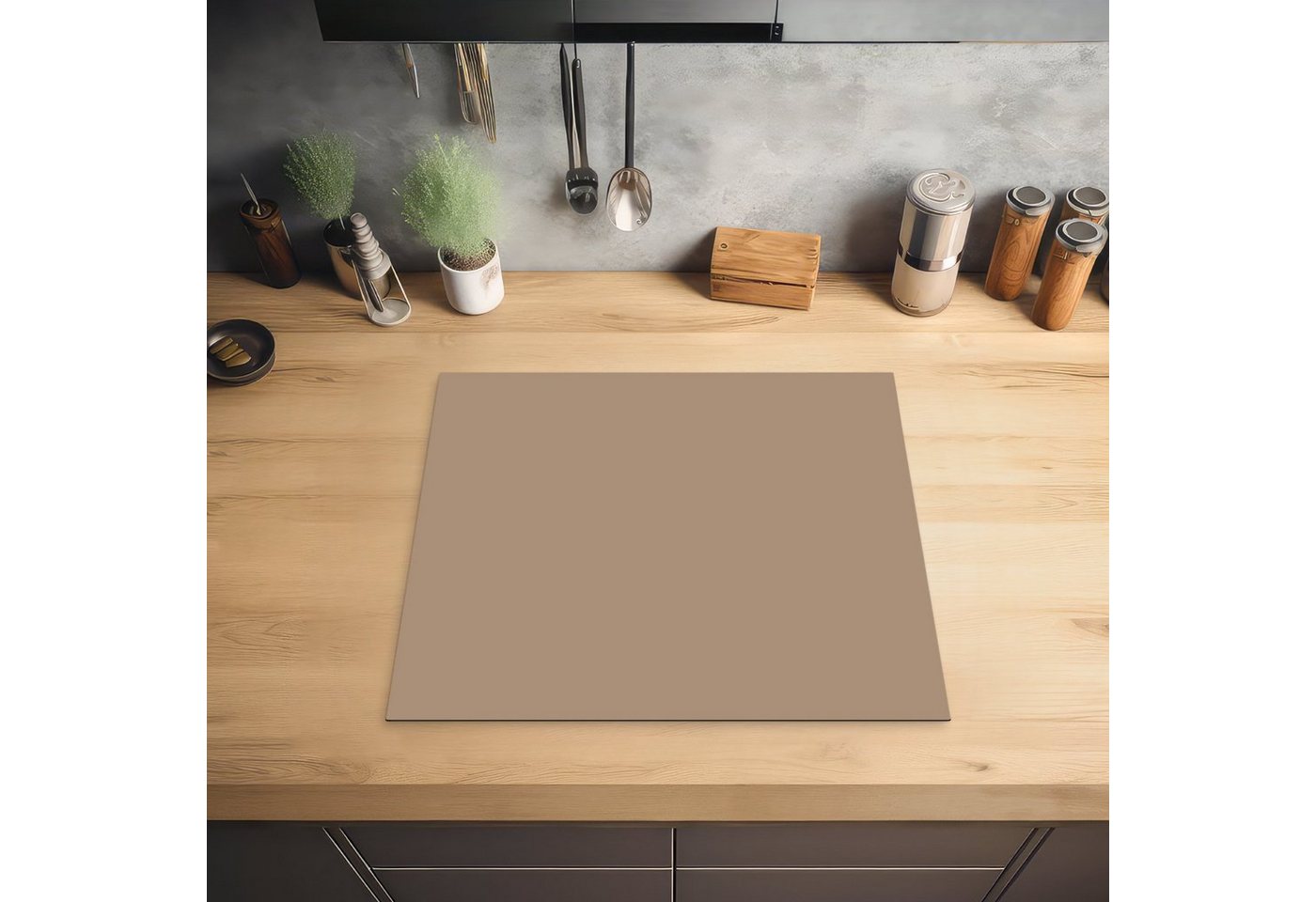 MuchoWow Herd-Abdeckplatte Bäckereibraun - Interieur - Erdfarben, Vinyl, (1 tlg), Cerankochfeld Abdeckung, Herd Abdeckplatten Vinyl, 58.3x51.3 cm Bild 2