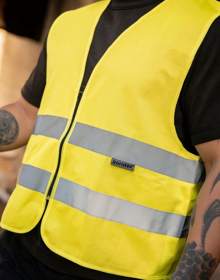 korntex Warnweste Safety Vest With Zipper Warnweste Bild 3