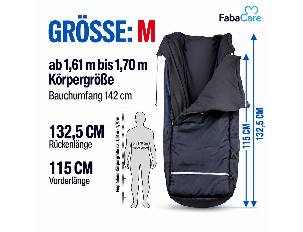 FabaCare Fußsack Thermo-Schlupfsack für Rollstuhl, Rollstuhldecke warm, wetterfest Bild 2