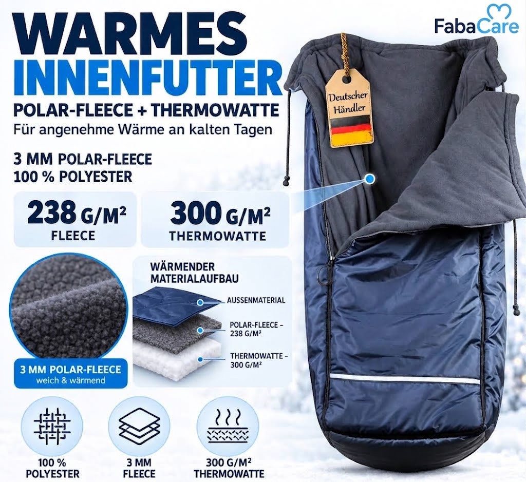 FabaCare Fußsack Thermo-Schlupfsack für Rollstuhl, Rollstuhldecke warm, wetterfest Bild 3
