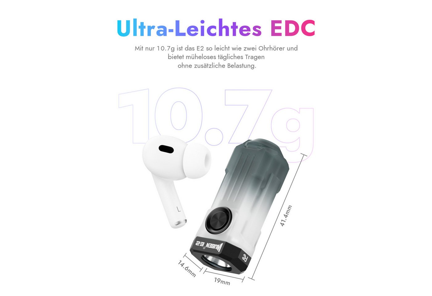 Wuben LED Taschenlampe WUBEN E2 LED-Taschenlampe Bild 4