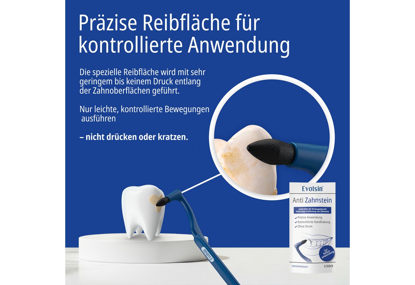 Evolsin Zahnpflege-Set Anti Zahnstein – Zahnsteinentferner zur Zahnpflege – 5 Stück, 5-tlg. Bild 4