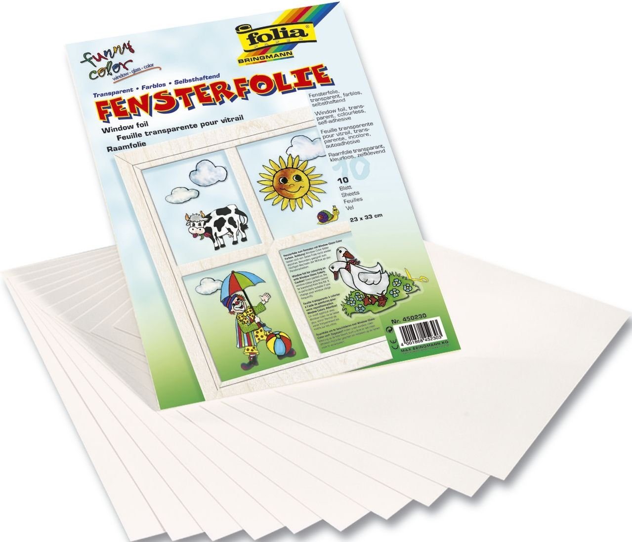Folia Sichtschutzfolie Folia 450230 Fensterfolie - selbsthaftend, 10 Blatt, 23 x 33 cm
