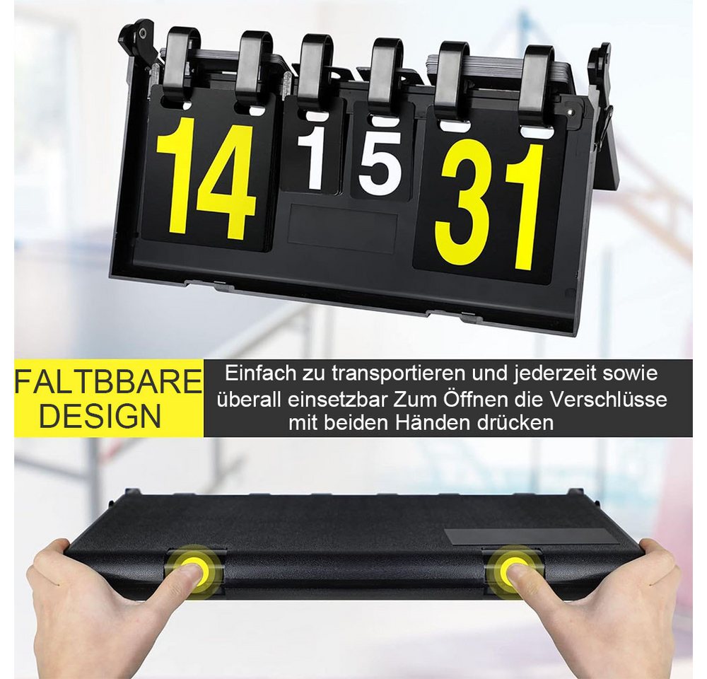 AFKSMILE Anzeigetafel Punktezähler,scoreboard,Spielstandanzeige,Auswechseltafel Fußball, Tragbare Anzeigetafel für Basketball,Badminton,Volleyball,Tischtennis