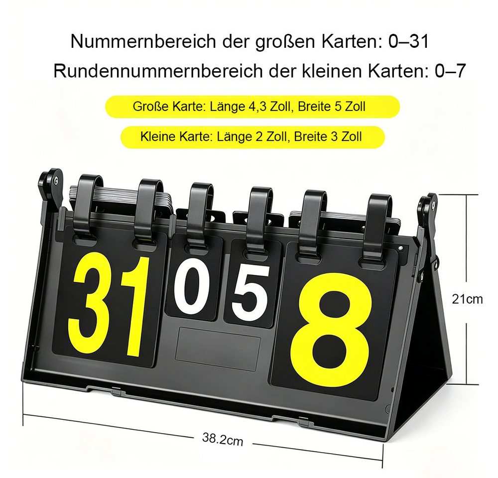 AFKSMILE Anzeigetafel Punktezähler,scoreboard,Spielstandanzeige,Auswechseltafel Fußball, Tragbare Anzeigetafel für Basketball,Badminton,Volleyball,Tischtennis Bild 2
