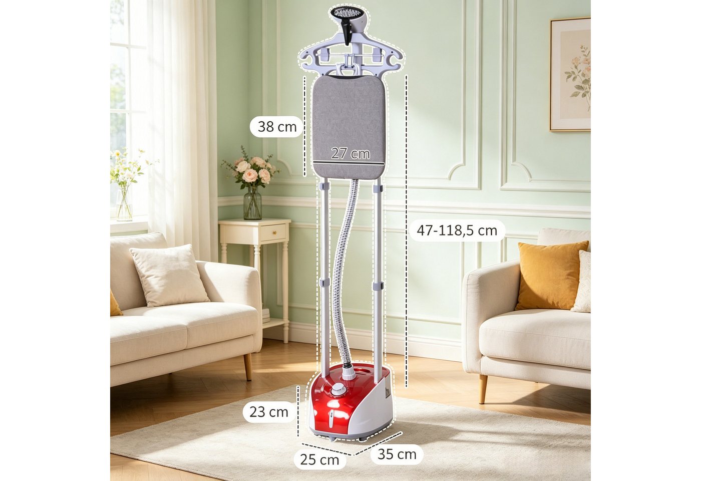 ibettertec Stand-Dampfglätter Leistungsstarker Kleidungsstückdampfer, Vertikaler Dampfer, 1950 W, Zuhause Vertikaler Kleidungsstückdampfer Bild 4