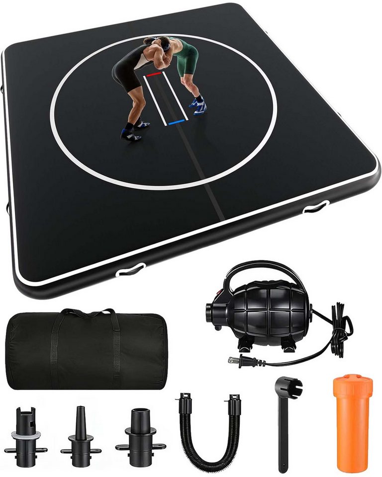 kehot Sportmatte Aufblasbare Wrestling Matte 300x300 cm mit 600W Elektropumpe (10 cm dicke aufblasbare Tumblingmatte, reißfestes 500D PVC, Tragbare Wrestling Matte für den Heimgebrauch, Homegym und Outdoor), Aufblasbare Trainingsmatte mit Tasche für Kampfsport und Gym Bild 2