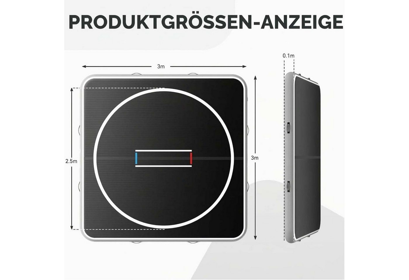 kehot Sportmatte Aufblasbare Wrestling Matte 300x300 cm mit 600W Elektropumpe (10 cm dicke aufblasbare Tumblingmatte, reißfestes 500D PVC, Tragbare Wrestling Matte für den Heimgebrauch, Homegym und Outdoor), Aufblasbare Trainingsmatte mit Tasche für Kampfsport und Gym Bild 5