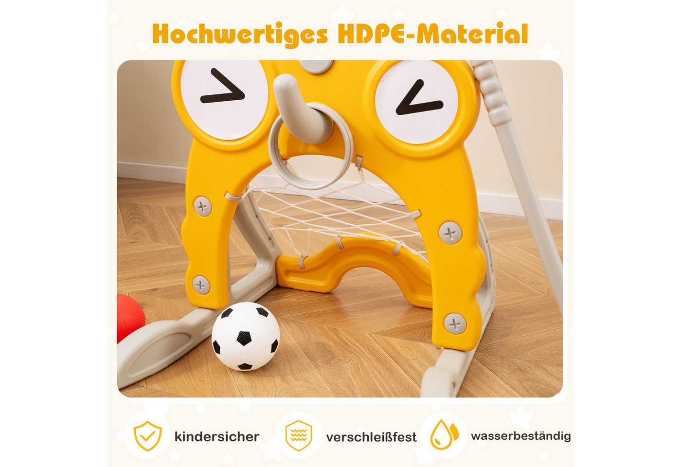 COSTWAY Basketballkorb, höhenverstellbares Basketballständer mit Fußballtor Bild 3