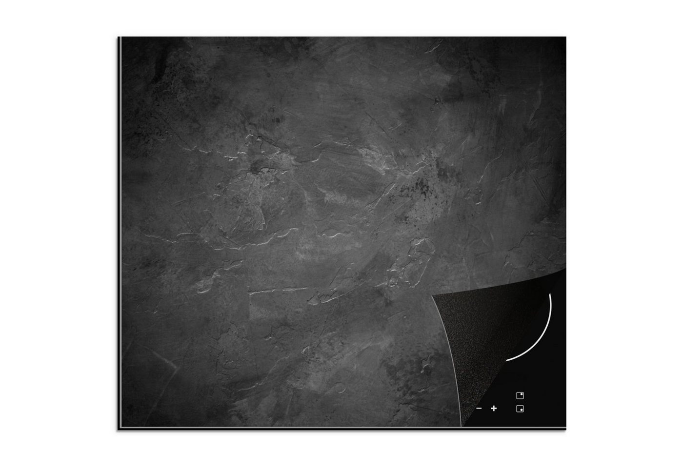 MuchoWow Herd-Abdeckplatte Struktur - Zement - Beton - Grau - Vintage, Vinyl, (1 tlg), Küche Herdabdeckplatte Ceranfeld Vinyl Einteilig, 59x52 cm Bild 5