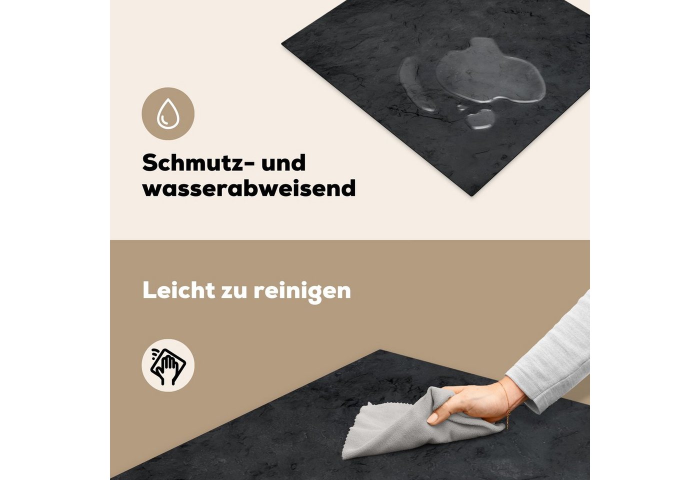 MuchoWow Herd-Abdeckplatte Grau - Zement - Beton - Industriell - Druck, Vinyl, (1 tlg), Abdeckplatte für Ceranfeld, Herd Inductionsmatte, 57.6x51.6 cm Bild 5