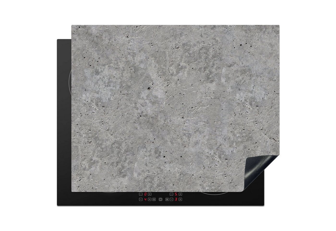 MuchoWow Herd-Abdeckplatte Beton - Schiefer - Grau - Betonoptik/print, Vinyl, (1 tlg), Abdeckung Induktionskochfeld Schutzmatte, Küche Deko, 65x52 cm