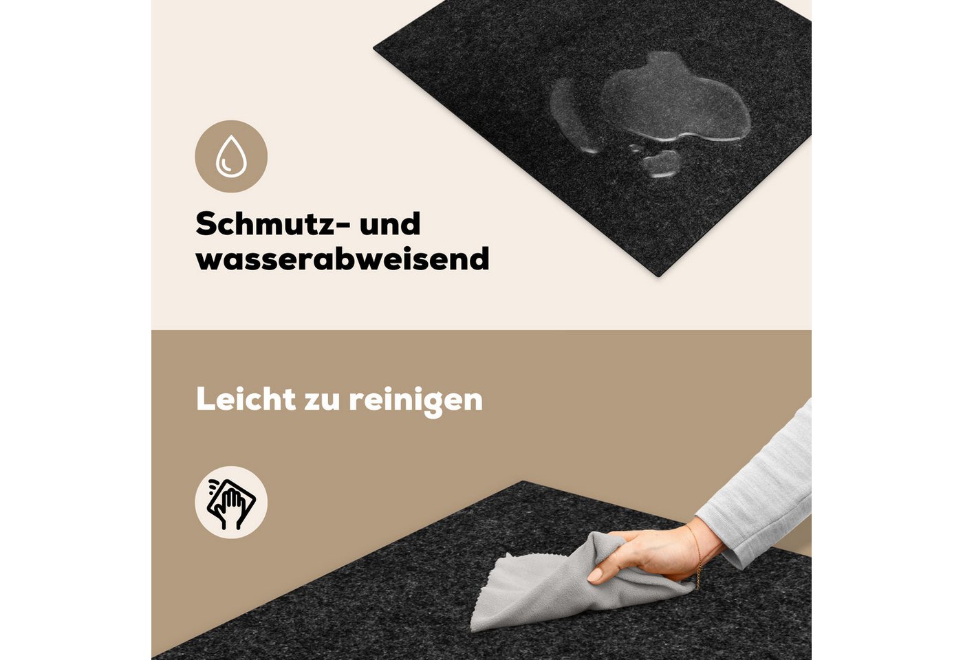 MuchoWow Herd-Abdeckplatte Schwarz - Granit - Design - Stein, Vinyl, (1 tlg), Abdeckung Induktionskochfeld Schutzmatte, Küche Deko, 65x52 cm Bild 2