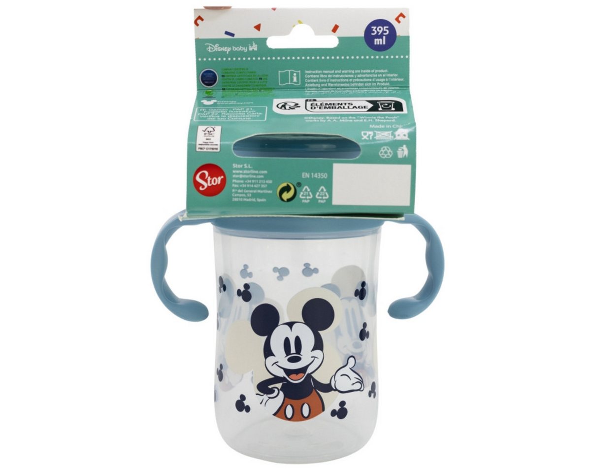 Disney Mickey Mouse Trinkflasche Trinklernbecher 395 ml – 360° Becher mit Griffen und Deckel Bild 4