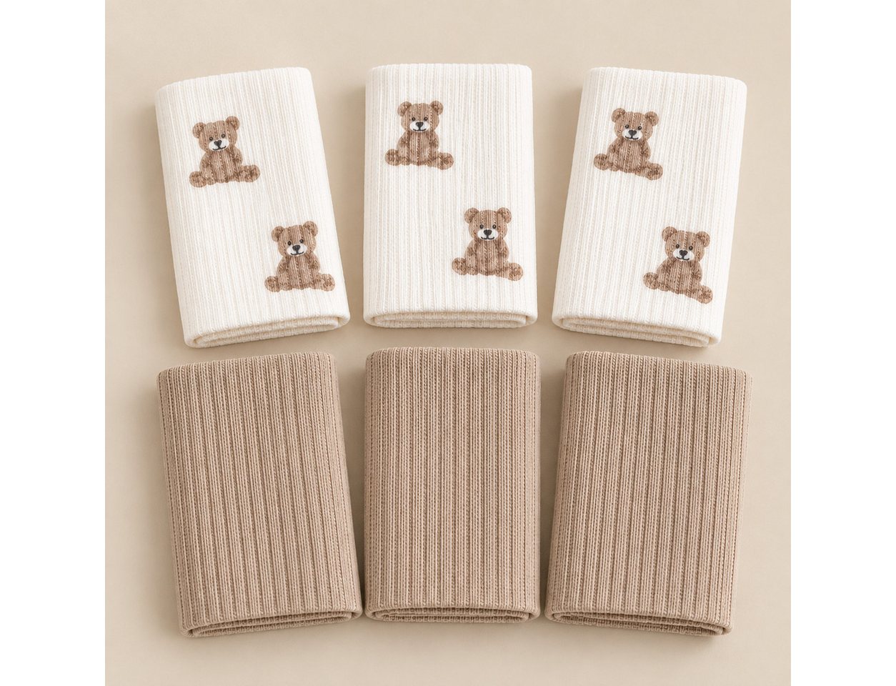 bistyle Spucktuch BabySpucktücher 6er Set, 20x20 cm, Bio-Baumwolle, kleinen Motiven, (6er Pack, 6-tlg), Basic Bild 2