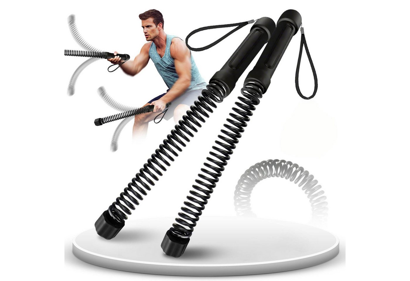Kityhome Handmuskeltrainer Battle Rope ohne Seil, tragbar, leise, Verstellbar Trainingsseile, Ganzkörpertraining – Muskelaufbau & Ausdauer Bild 2
