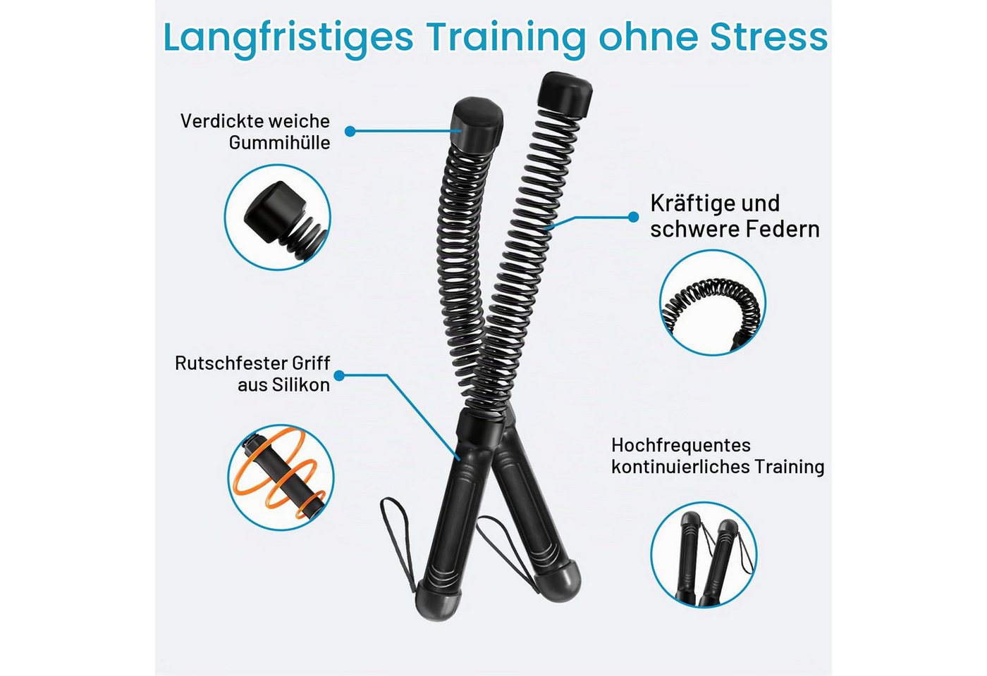 Kityhome Handmuskeltrainer Battle Rope ohne Seil, tragbar, leise, Verstellbar Trainingsseile, Ganzkörpertraining – Muskelaufbau & Ausdauer Bild 4