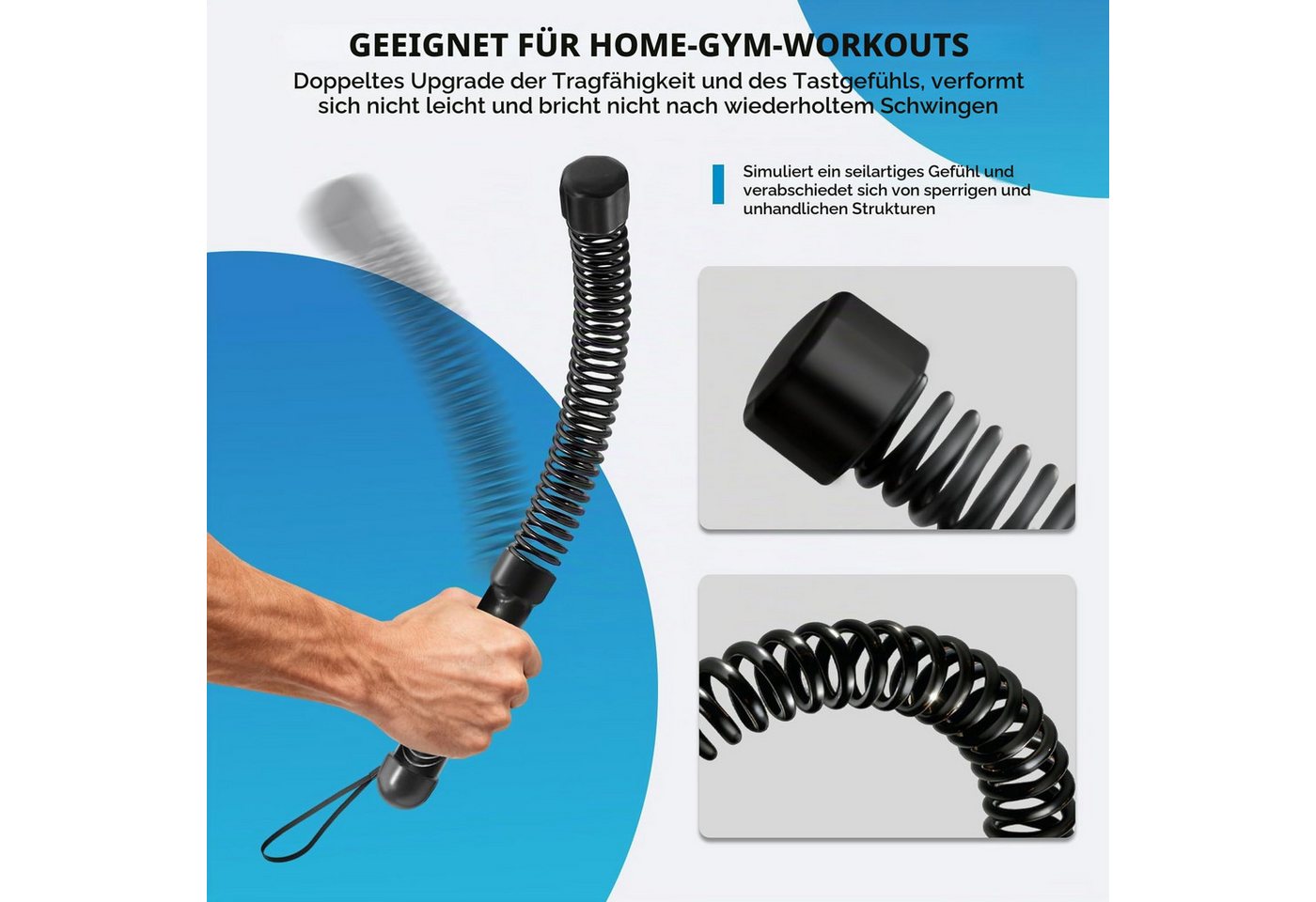 Kityhome Handmuskeltrainer Battle Rope ohne Seil, tragbar, leise, Verstellbar Trainingsseile, Ganzkörpertraining – Muskelaufbau & Ausdauer Bild 5