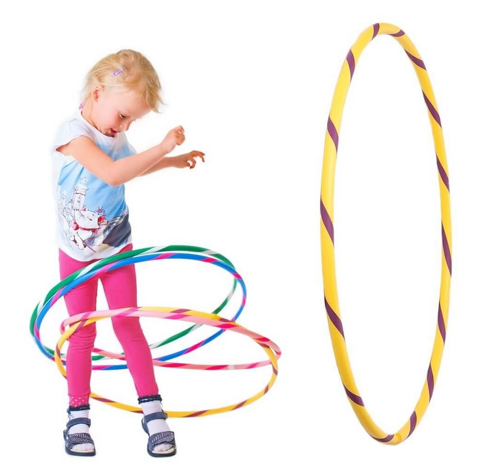 Hoopomania Hula-Hoop-Reifen Bunter Kinder Hula Hoop für kleine Profis, Ø70cm, Gelb-Lila
