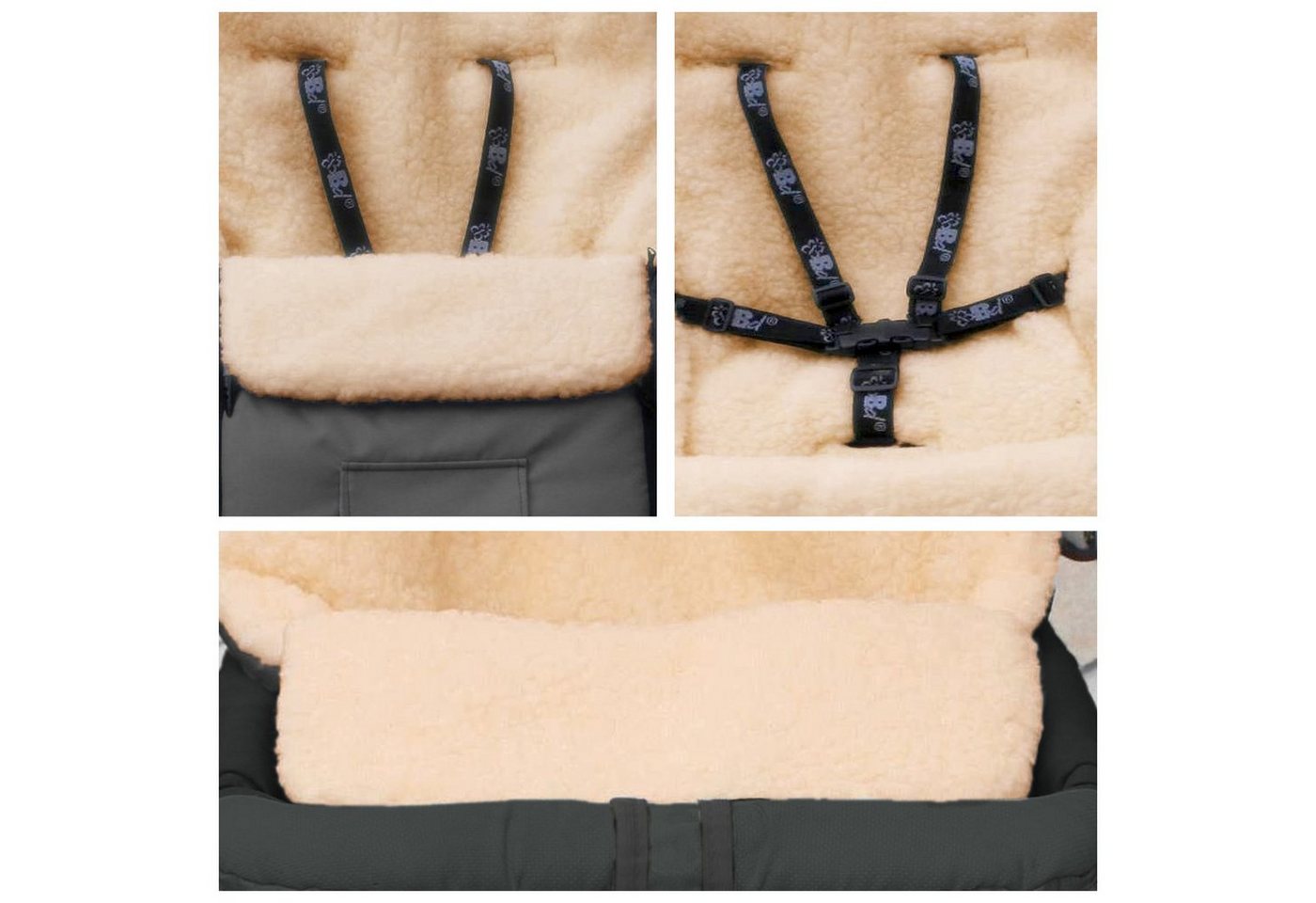 Baby-Joy Fußsack KAI XXL 120 cm Fußsack Lammwolle Winterfußsack Übergroß Lang Bild 2