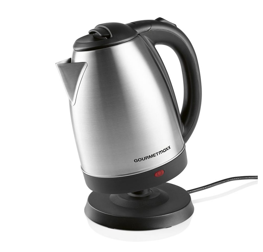 GOURMETmaxx Wasserkocher Wasserkocher 1,8l, 1500 W, 1500W Edelstahl/schwarz Bild 2