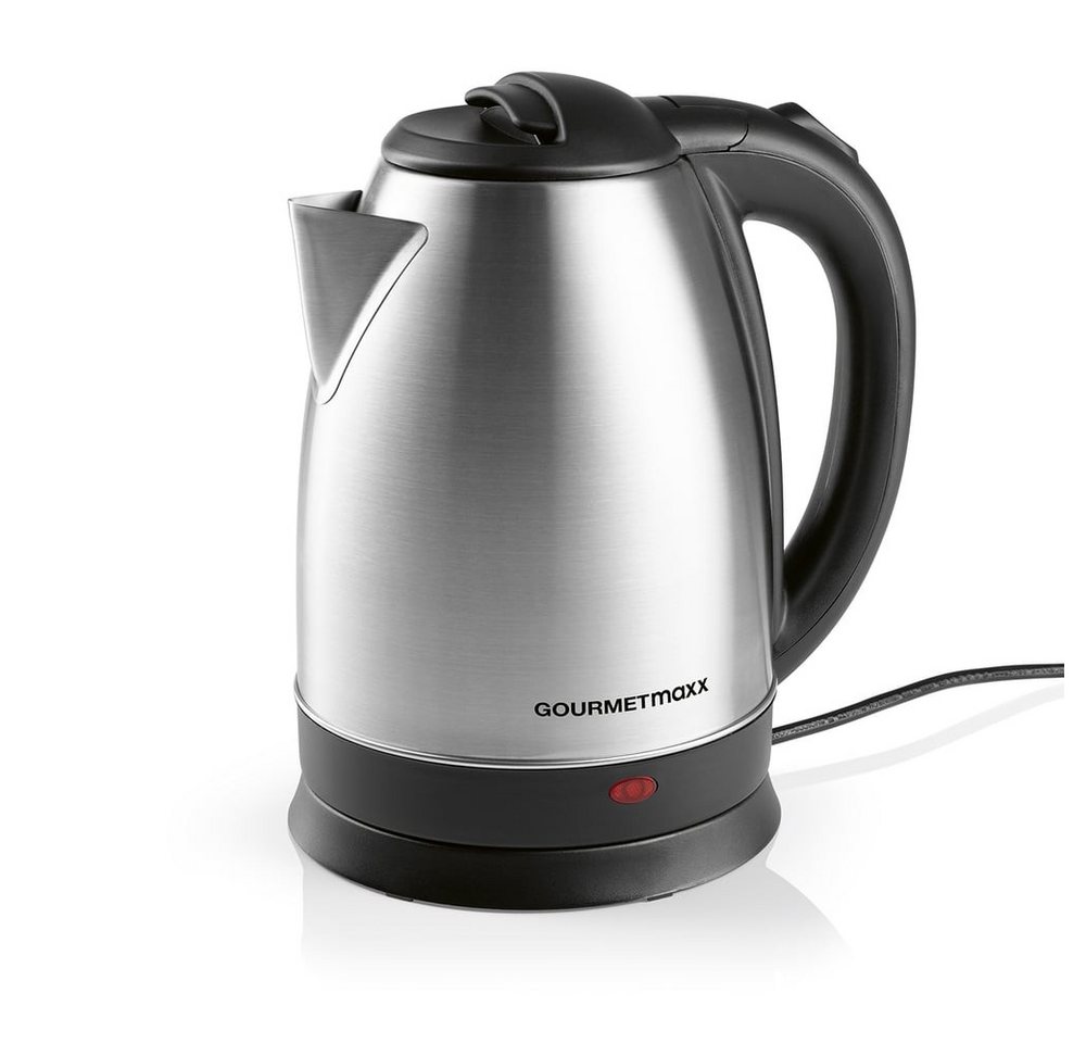 GOURMETmaxx Wasserkocher Wasserkocher 1,8l, 1500 W, 1500W Edelstahl/schwarz Bild 3
