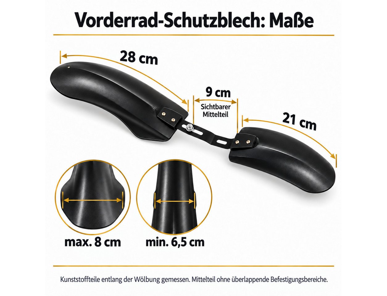 GOLDEN Schutzblech Fahrrad-Schutzblech-Set vorne und hinten, Schwarz Bild 3