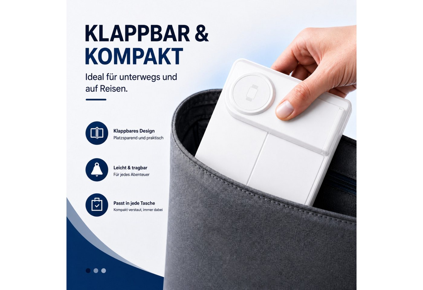 PlugUp Ladestation für Apple Watch iPhone & AirPods 3in1 MagSafe Ladegerät Ladestation (3000 mA, 3in1 Ladestation für Apple Watch, iPhone & AirPods – MagSafe Ladegerät) Bild 2
