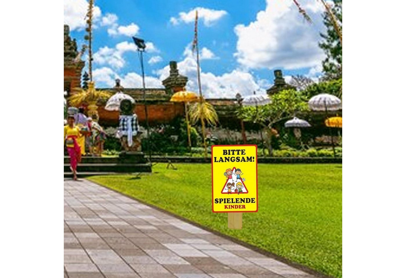 LuxusKollektion Warnschild Warnschild Kinderspielplatz Vorsicht BITTE LANGSAM SPIELENDE KINDER Bild 3