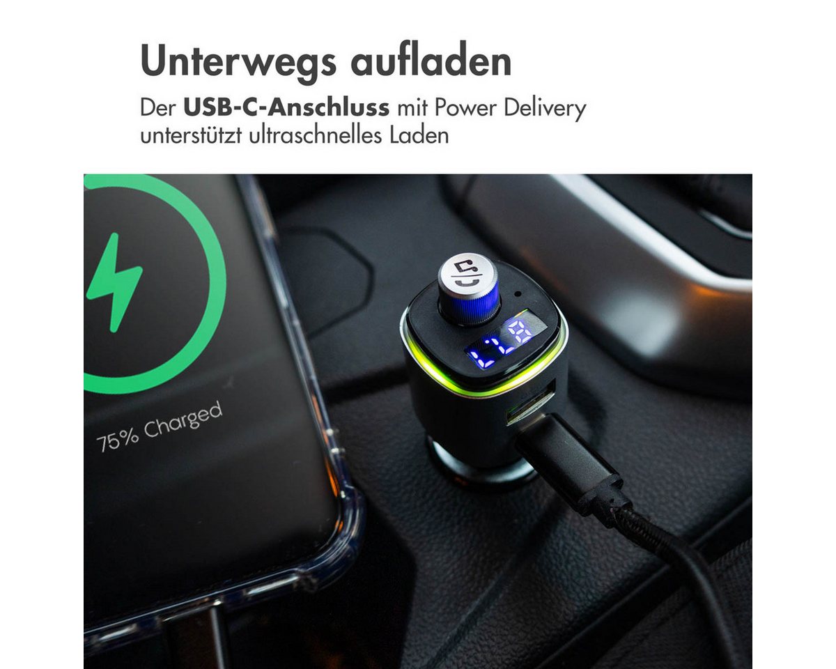 imoshion imoshion Bluetooth FM-Transmitter Auto - mit Power-Delivery-USB-C-Lade KFZ-Transmitter Bild 3