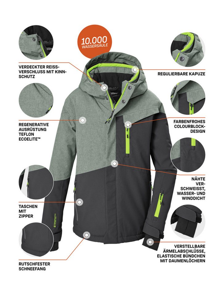 Killtec Skijacke KSW 211 BYS SKI JCKT Wind- und wasserdichte Skijacke mit verstellbarer Kapuze