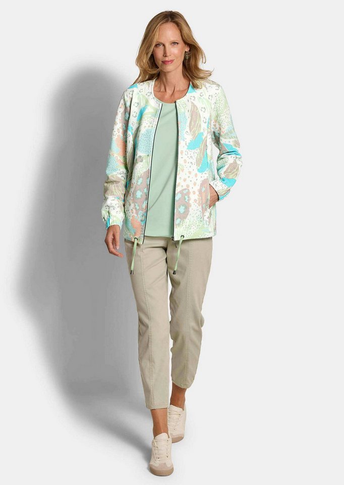 GOLDNER Outdoorjacke Printjacke mit Ottomanstruktur Baumwolljacke mit Rundhals, Reißverschluss, Taschen und Langarm Bild 4
