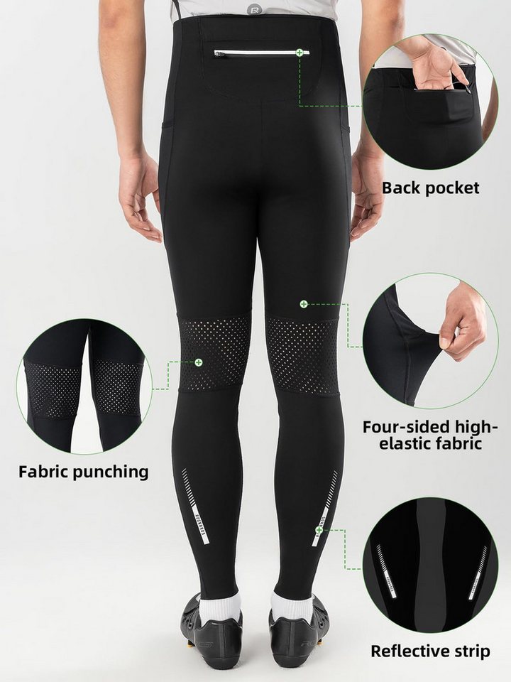 ROCKBROS Fahrradhose Lange Fahrradhose für Herren und Damen 4D-Schnitt, atmungsaktiv, mit Taschen Bild 2