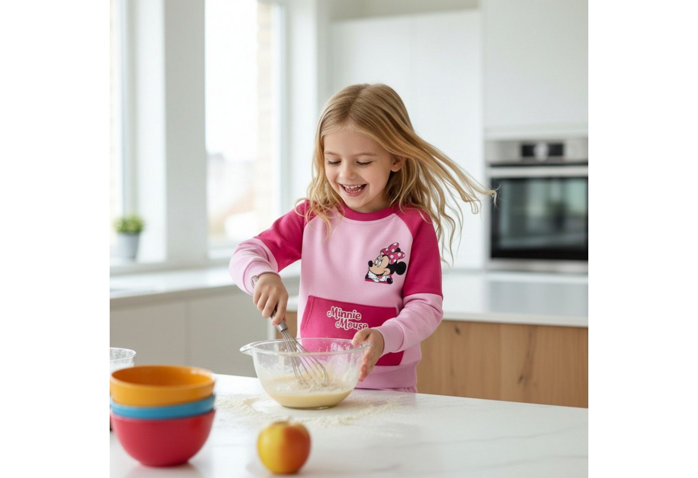 Disney Minnie Mouse Jogginganzug Minnie Maus Jogginganzug Mädchen Rosa/Grau, 2–8 Jahre (Set, Pullover Sweatshirt mit langer Sporthose für Mädchen), Mädchen Hoodie Sweatshirt mit Kapuze Pulli + lange Sporthose