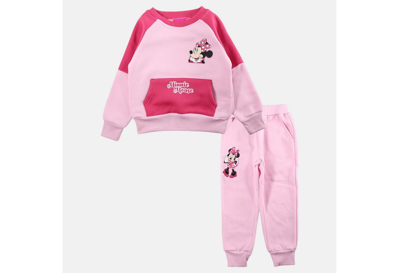 Disney Minnie Mouse Jogginganzug Minnie Maus Jogginganzug Mädchen Rosa/Grau, 2–8 Jahre (Set, Pullover Sweatshirt mit langer Sporthose für Mädchen), Mädchen Hoodie Sweatshirt mit Kapuze Pulli + lange Sporthose Bild 5