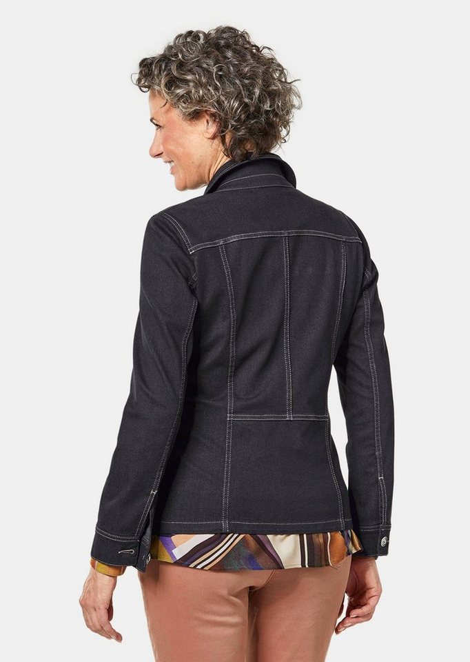 GOLDNER Outdoorjacke Kurzgröße: Zeitlose Jeansjacke aus Baumwolle Unifarbenes Design mit klassischem Hemdkragen und modernem Bund Bild 2