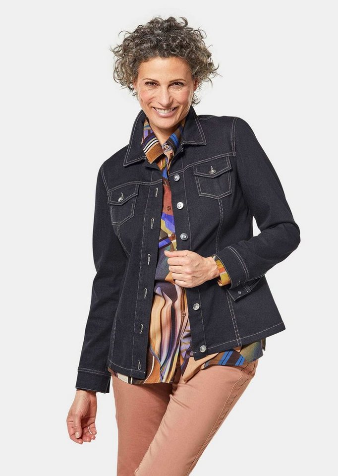 GOLDNER Outdoorjacke Kurzgröße: Zeitlose Jeansjacke aus Baumwolle Unifarbenes Design mit klassischem Hemdkragen und modernem Bund Bild 4