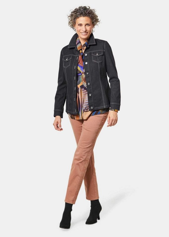 GOLDNER Outdoorjacke Kurzgröße: Zeitlose Jeansjacke aus Baumwolle Unifarbenes Design mit klassischem Hemdkragen und modernem Bund Bild 5