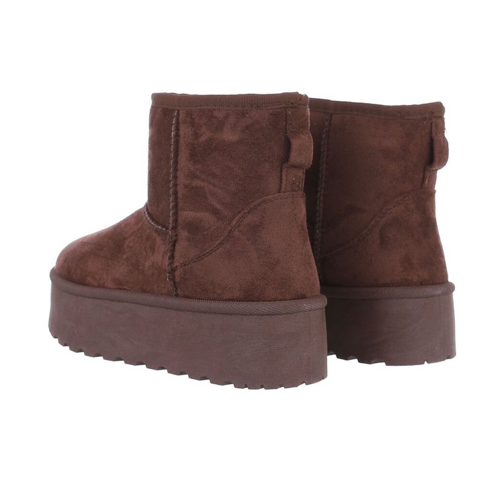 Ital-Design Bequemer Schaftschuh für Damen – stilvoll und warm Snowboots (84456534) Flach Plateaustiefeletten in Braun Bild 2